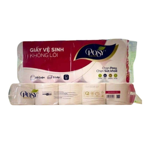 Giấy Vệ Sinh Posy 10 Cuộn 4 Lớp Không Lõi