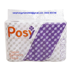 Giấy vệ sinh Posy Classic 12 cuộn có lõi,2 lớp