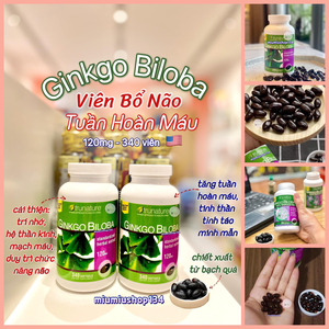 Ginkgo Biloba 120mg - viên bổ não - tuần hoàn máu của Mỹ 340 viên 🇺🇸