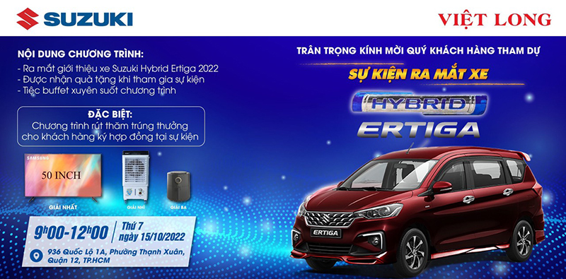 Sự kiện ra mắt xe Suzuki Ertiga Hybrid tại Suzuki Việt Long vào ngày 15/10/2022