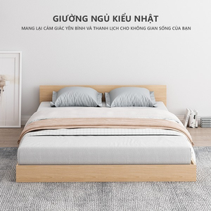 Giường bệt gỗ công nghiệp mang phong cách Bắc Âu hiện đại