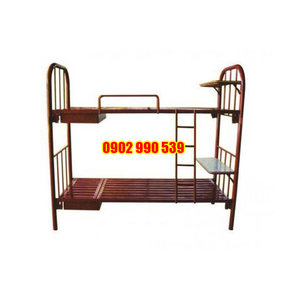 Giường tầng sắt tĩnh điện có bàn viết và hộp đựng đồ