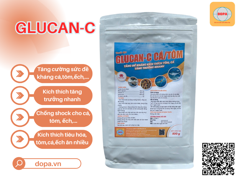 GLUCAN-C CÁ/TÔM: Tăng Đề Kháng, Kích Thích Tăng Trưởng Vượt Trội