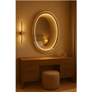 🎀 GƯƠNG BÀN TRANG ĐIỂM LED VÔ CỰC ELIP – CITYBUILDING CAO CẤP THEO YÊU CẦU