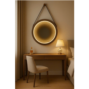💄 GƯƠNG BÀN TRANG ĐIỂM LED VÔ CỰC TREO DÂY DA – CITYBUILDING ĐỘC QUYỀN THIẾT KẾ