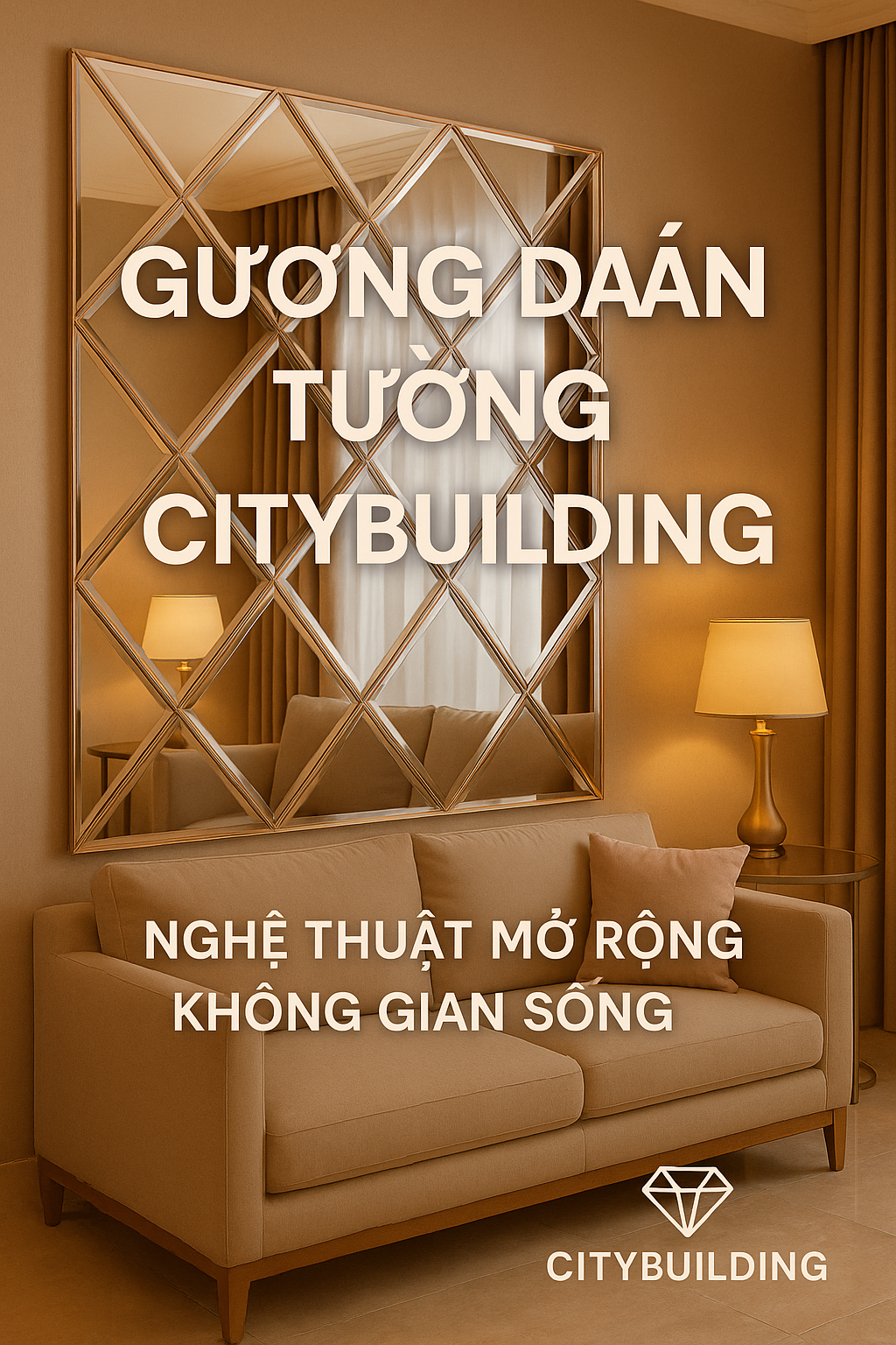 💎 GƯƠNG DÁN TƯỜNG CITYBUILDING – NGHỆ THUẬT MỞ RỘNG KHÔNG GIAN SỐNG