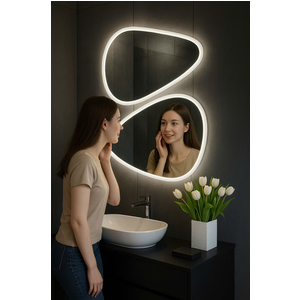 💎 GƯƠNG NHÀ TẮM FREEFORM NGHỆ THUẬT LED VIỀN TRẮNG – CITYBUILDING HÀ NỘI & TP.HCM