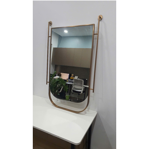 📌 GƯƠNG NHÀ TẮM KHUNG INOX MẠ VÀNG CITYBUILDING – THIẾT KẾ BO CONG SANG TRỌNG