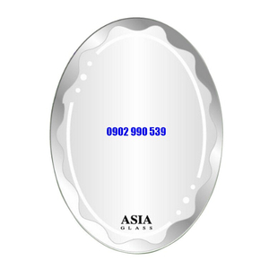 GƯƠNG TRANG TRÍ NHÀ TẮM OVAL HOẠ TIẾT 3 CHẤM