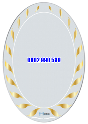 GƯƠNG TRANG TRÍ OVAL HOẠ TIẾT HOA VÀNG