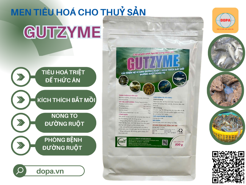GUTZYME - Giải pháp tối ưu cho đường ruột tôm, cá khỏe mạnh