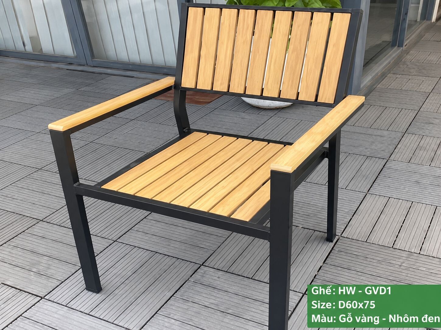 Bộ bàn DÀI + 6 ghế sân vườn HW-BBD/VĐ MÀU VÀNG