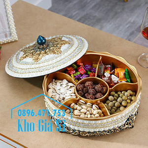 Combo khay, hộp đựng bánh kẹo mứt tết 6 ngăn cao cấp
