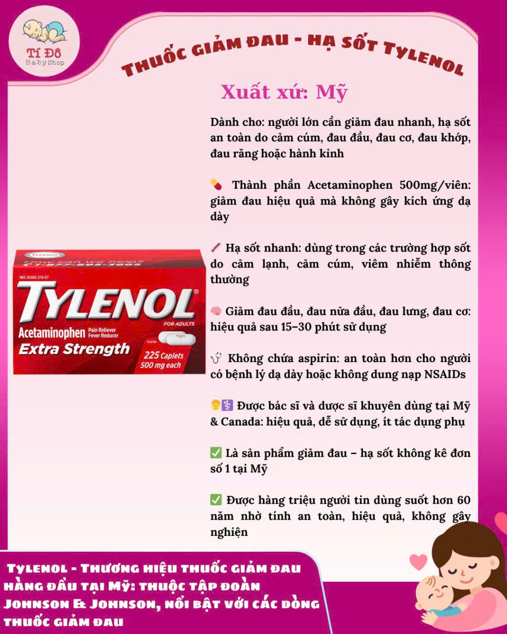 Hạ sốt Tylenol 325 viên