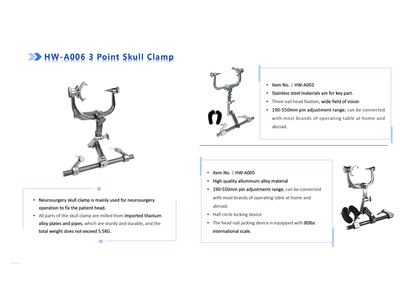 Phụ kiện kẹp sọ đầu cho bàn mổ
