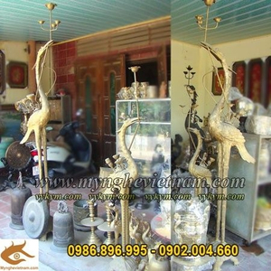 Hạc đồng thờ cúng, hạc cung tiến bằng đồng giả cổ