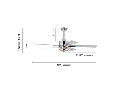 Quạt trần đèn Điều khiển từ xa 5 cánh gỗ 52 inch