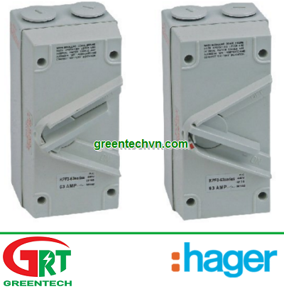 Hager JG363S | 63A 3 pole IP65 Isolator Hager JG363S | Cầu dao cách ly Hager JG363S | Hager Vietnam