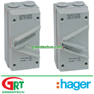Hager JG363S | 63A 3 pole IP65 Isolator Hager JG363S | Cầu dao cách ly Hager JG363S | Hager Vietnam