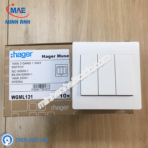 Công tắc ba 1 chiều 16A Hager - Model WGML131