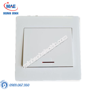 Công tắc đơn 1 chiều 20A có LED - Hager WGML2D1N