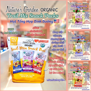 Hạt Tổng Hợp Dinh Dưỡng Nature’s Garden Organic Trial Mix Snach Packs - 24 gói x 24gr 🇺🇸