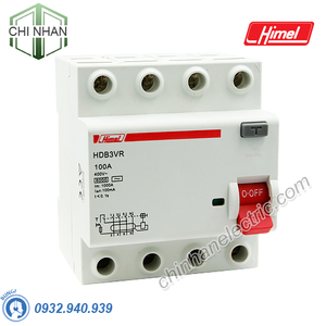 RCCB 4P 25A 30mA 100mA ( CB chống giật ) - HDB3VR425YC - Himel