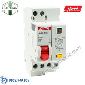 RCBO 1P+N 10A 30mA ( CB chống giật, quá tải ) - HDB3WPLEC10 - Himel