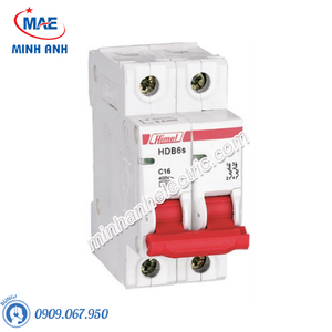 MCB 2P 25A 6kA - Model HDB6SN2C25