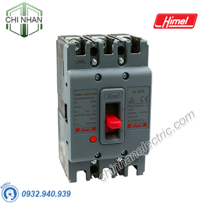 MCCB 3P 80A 25KA ( cầu dao tự động dạng khối ) - HDM3100S8033XX - Himel