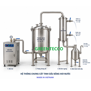 Hệ thống chưng cất tinh dầu tự động dùng điện Greentecco - Made in Vietnam