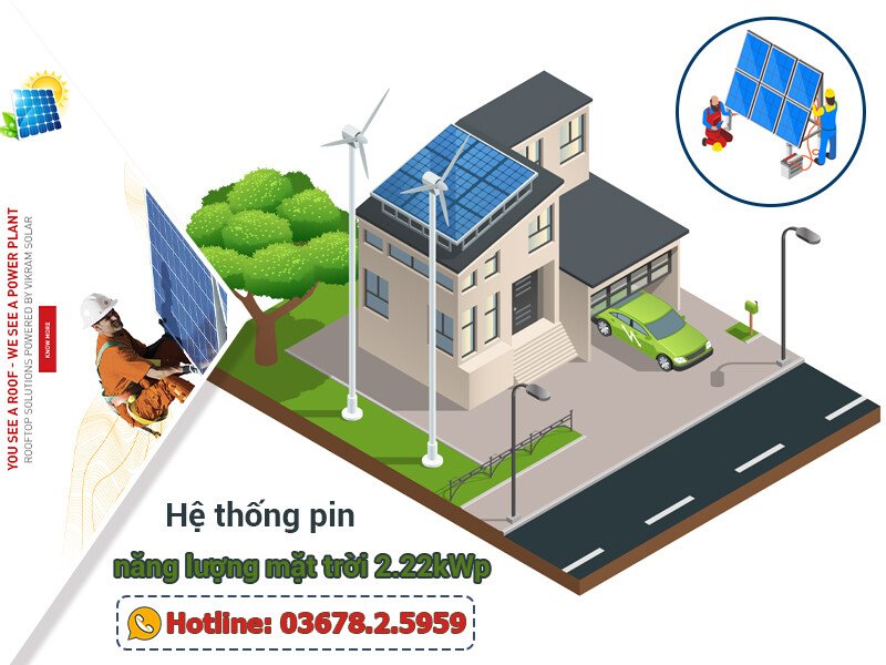 Hệ thống điện mặt trời hòa lưới 2.925kWp