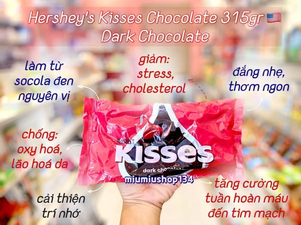 Hershey's Kisses Chocolate Dark Chocolate 315g 🇺🇸