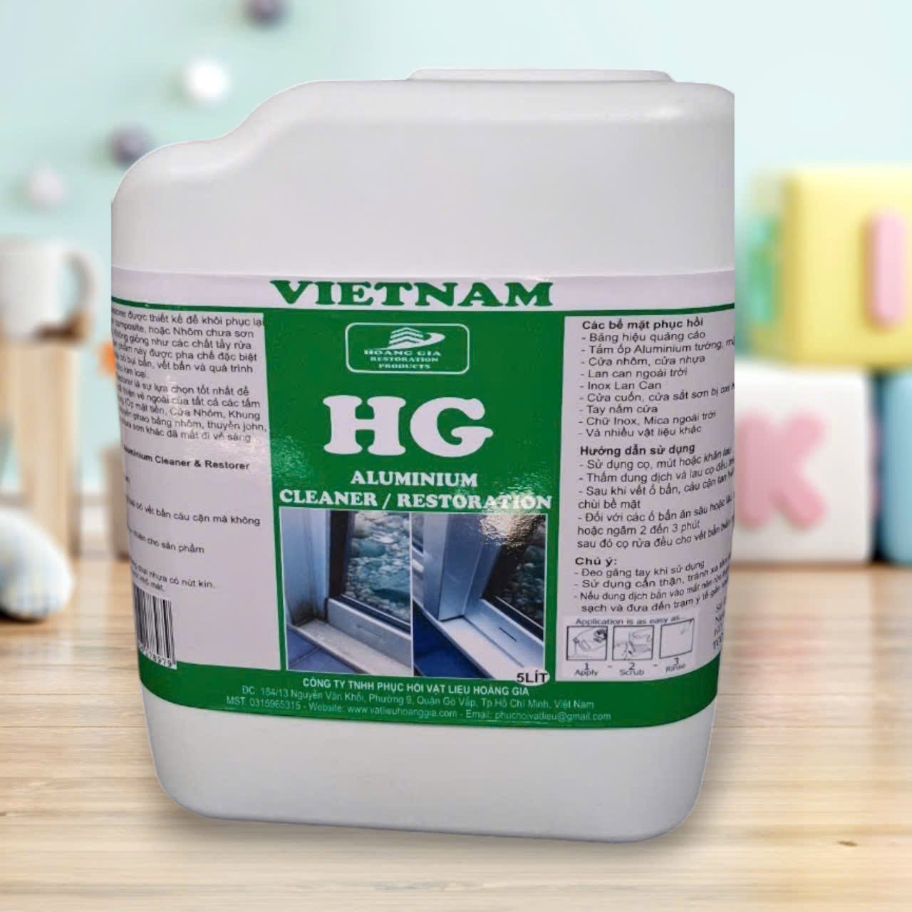 Dung dịch làm sạch mặt dụng Aluminium HG Aluminium Cleaner & Restorer 5000ml