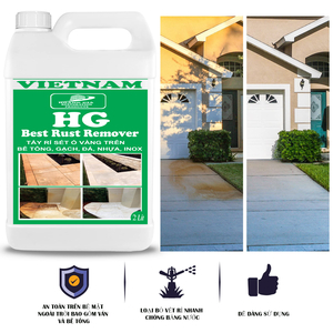 Tẩy rỉ sét ố vàng sàn bê tông, nền gach tường. HG best rust concrete rust remover 2 lít