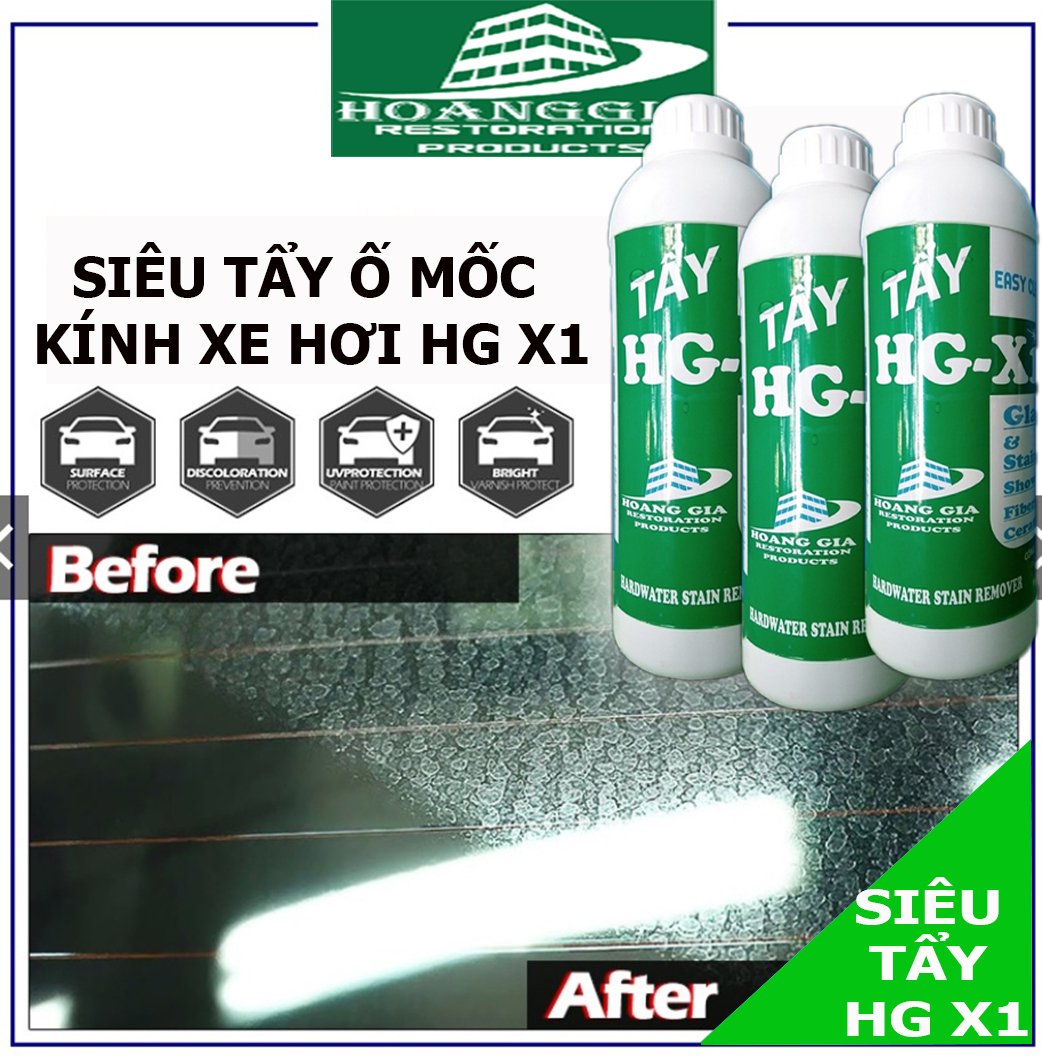 Dung dịch tẩy ố kính xe hơi HG X1 Hard Water Stain Remover for Car Glass 1000ML