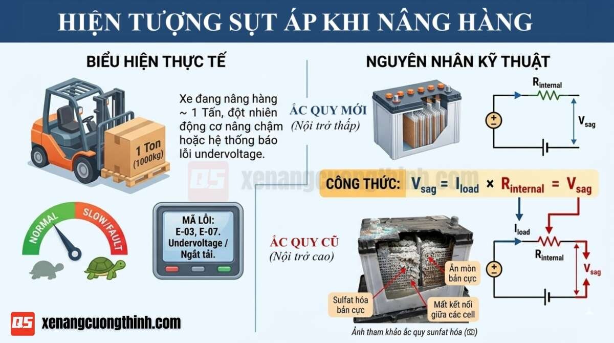 Hiện tượng sụt áp khi nâng hàng