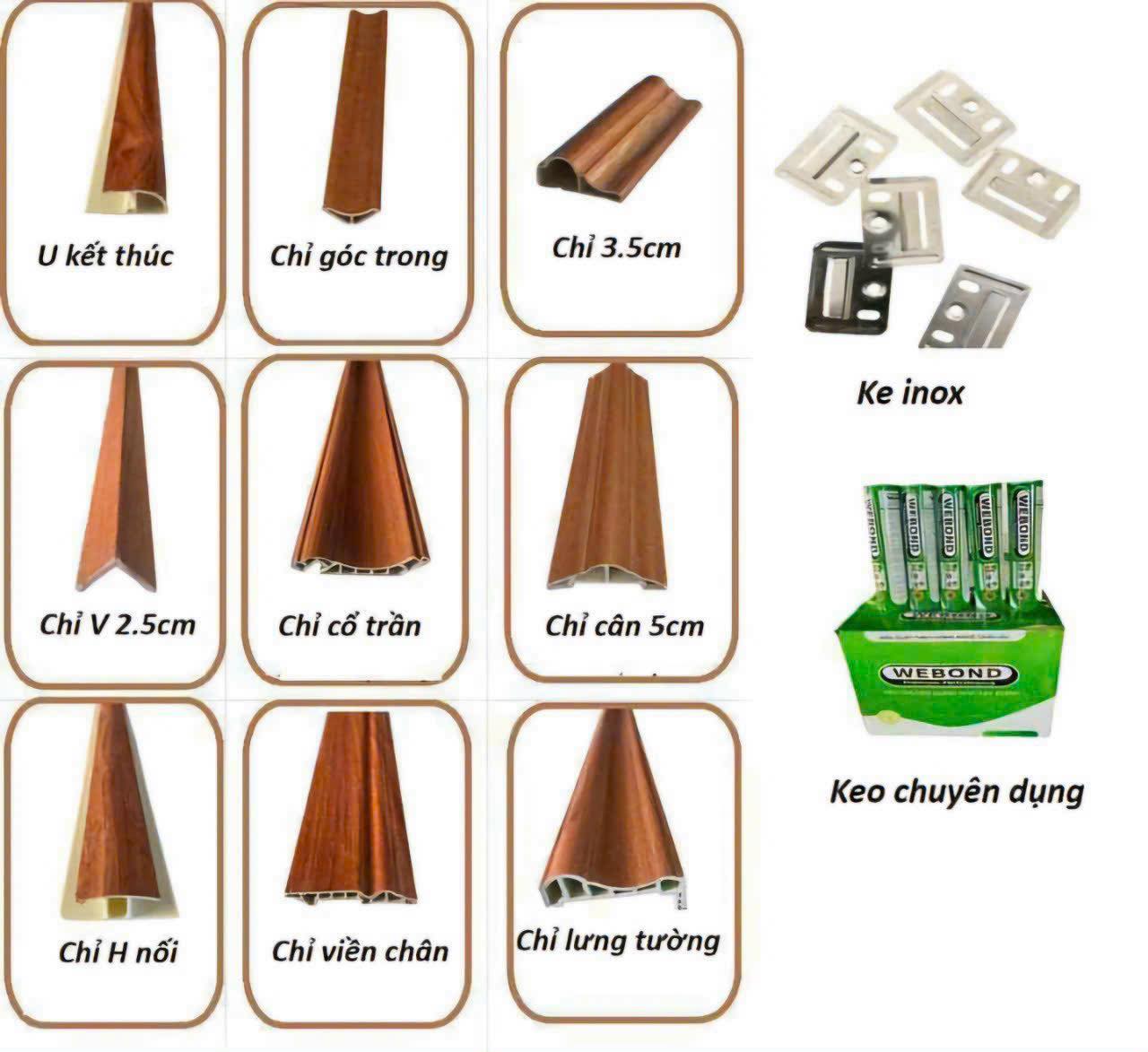 Phụ kiện tấm ốp nano lam sóng