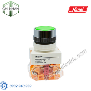 Nút nhấn không tự giữ 1NO 1NC D22 (màu xanh lá) - HLAY711BN32 - Himel