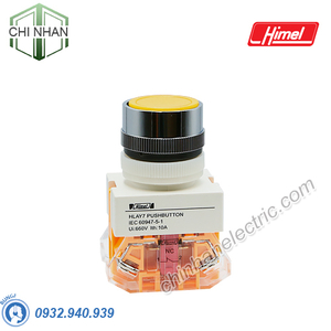 Nút nhấn không tự giữ 1NO 1NC D22 (màu vàng) - HLAY711BN52 - Himel