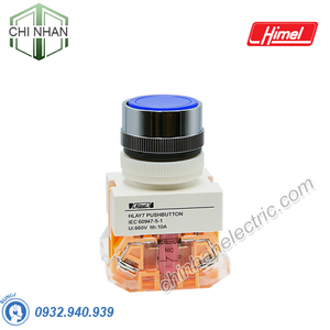 Nút nhấn không tự giữ 1NO 1NC D22 (màu xanh dương) - HLAY711BN62 - Himel