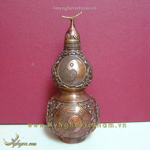 Hồ lô bát quái bằng đồng cao 18cm