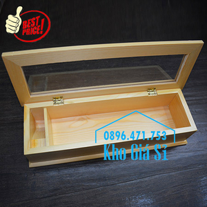 Hộp đựng đũa muỗng nhà hàng quán ăn bằng gỗ có nắp đậy