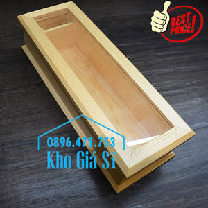 Hộp đựng đũa muỗng nhà hàng quán ăn bằng gỗ có nắp đậy