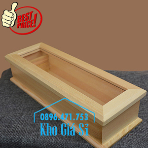 Hộp đựng đũa muỗng nhà hàng quán ăn bằng gỗ có nắp đậy