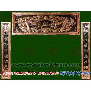 Hoành phi câu đối chữ nhật 1m55 đồng đỏ