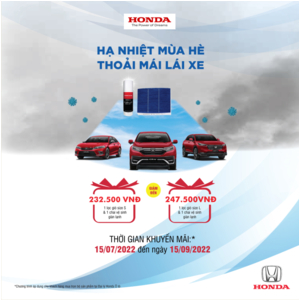 Honda Việt Nam thực hiện chương trình khuyến mại Hạ nhiệt mùa hè – Thoải mái lái xe