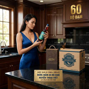 Hộp quà Hạnh Phúc 60N (Nước mắm Hạnh Phúc 60 độ đạm - 2 chai 500 ml) - Quà tặng đẳng cấp
