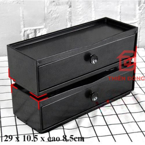 Hộp Đũa Melamine Đen 29cm Có Khay Kéo Xếp Chồng