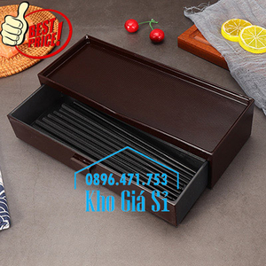 Hộp đựng đũa nhà hàng bằng nhựa melamine màu nâu